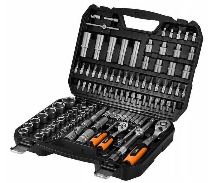 NOWY zestaw kluczy narzędzi NEO 110el 1/2" 1/4" torx walizka 10-066
