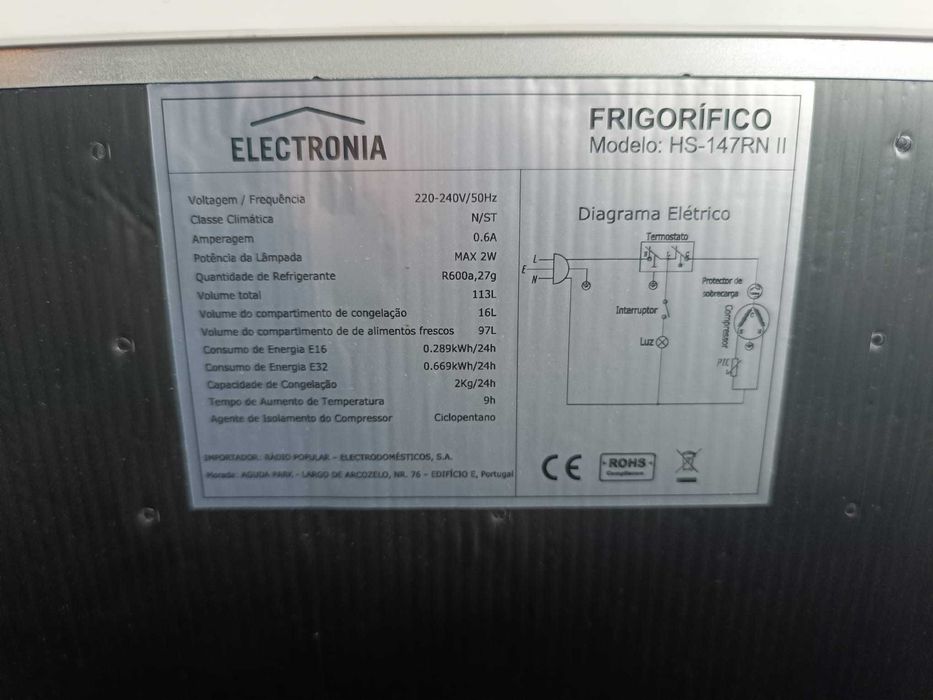 Frigorífico Electronia - COMO NOVO