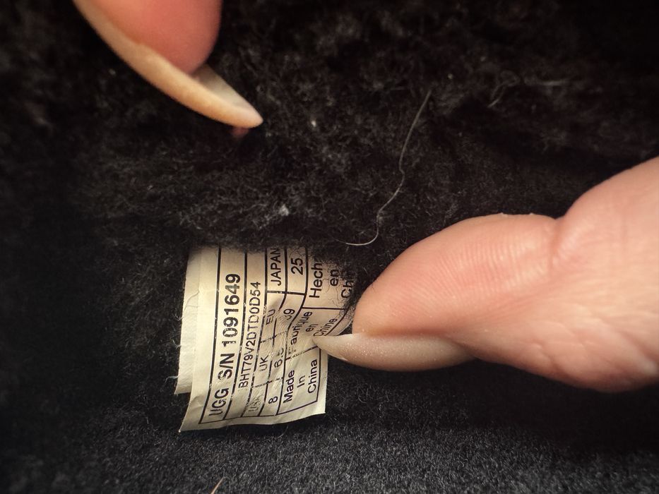 Сапоги угги ugg 39р черные кожа овчина