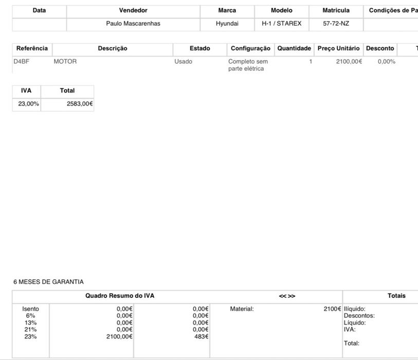 Carrinha H1 9 lugares AC (Motor Garantia 6meses)