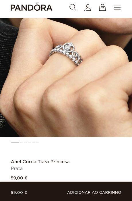 Anel princesa pandora
