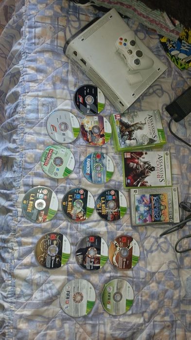 Xbox 360 com Controle + 16 Jogos Originais - Pronto para Jogar!