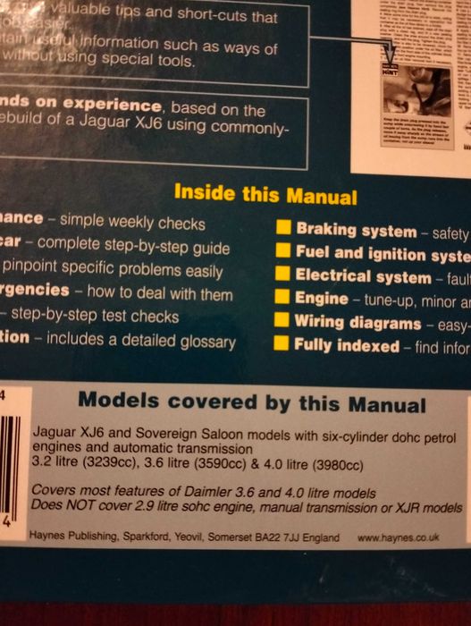 Haynes (manual técnico) - Jaguar XJ6 e Sovereign
