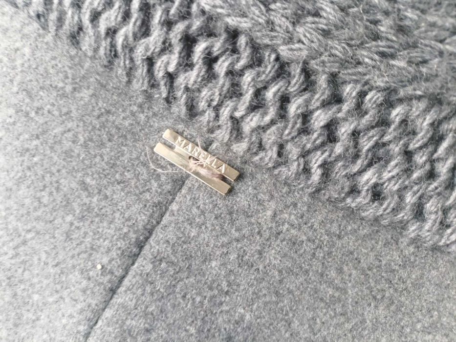 Max Mara tweedowy płaszcz z dzianinowym golfem 36