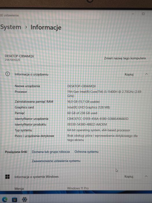 Lenovo thinkpad t15p intel i5 laptop notebook