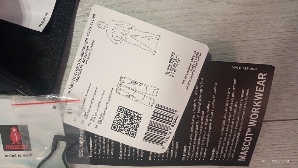 Spodnie robocze MASCOT ULTIMATE STRECH SC52  Advanced