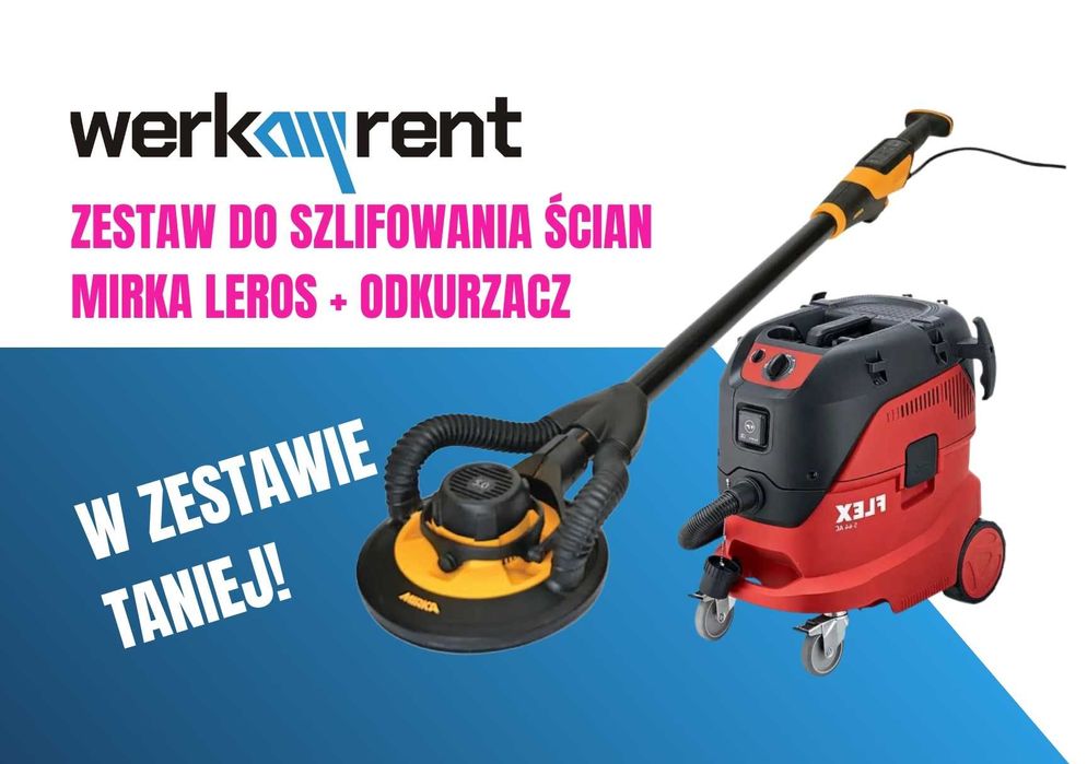 WYNAJEM Szlifierka do gładzi | Gipsu | Żyrafa + Odkurzacz Budowlany
