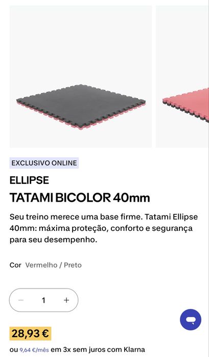 Tatamis bicolor 40 mm em excelentes condições