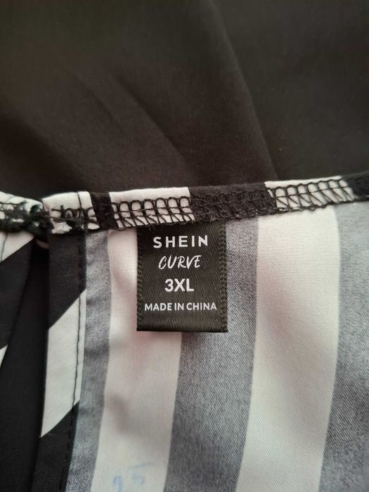 Kombinezon czarny jak nowy góra w paski szerokie nogawki Shein 3XL