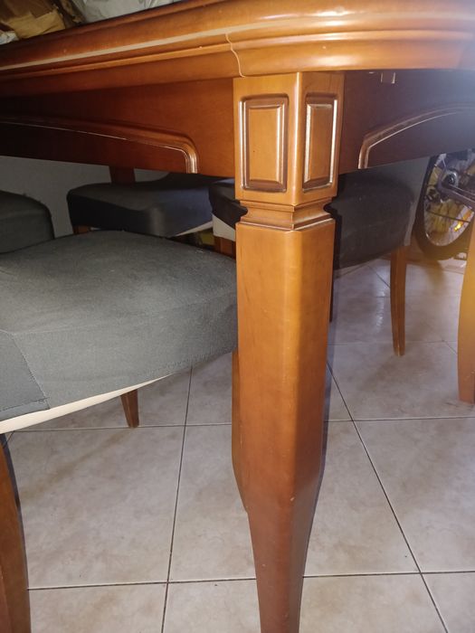 Stol drewniany bydgoska fabryka mebli + 6 krzesel