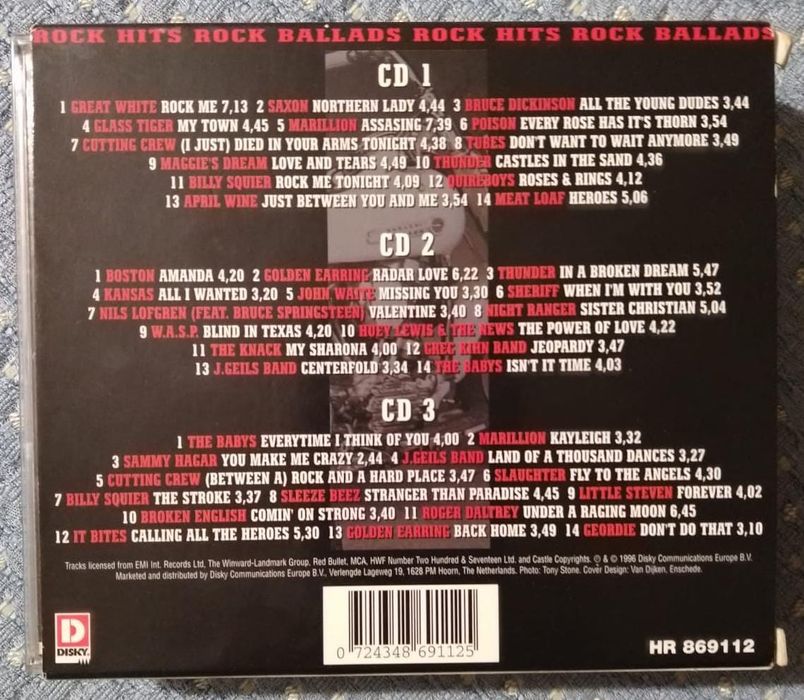 "Rock - Hits and Balads" 3 CD Box 1966 - Como NOVO!