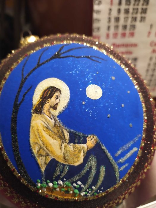 Новорічна іграшка ручна робота,скло