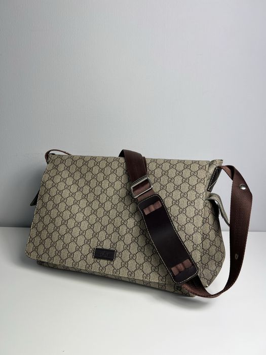 Чоловіча Сумка-Месенджер Gucci Supreme Монограм Шкіряна