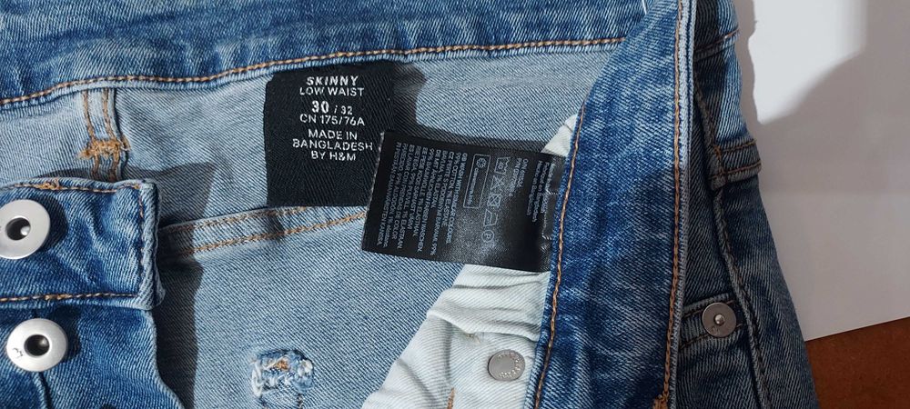 Calças ganga H&M 30 Skinny Low Waist