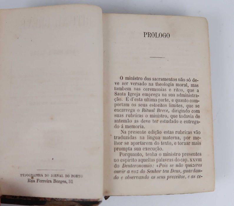 Ritual Breve para Uso dos Parochos e Clero 1877 (raro)