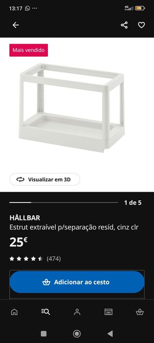 Base deslizante para caixote do lixo com ou sem caixotes IKEA