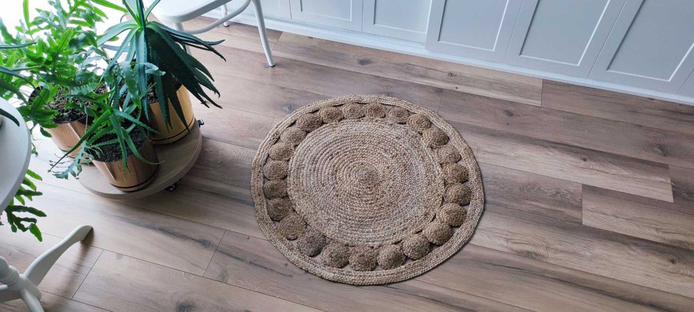 DYWAN JUTOWY, naturalny, ekologiczny, boho - śliczny okrągły