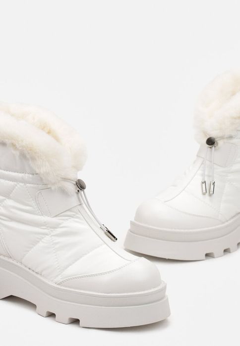 Białe Śniegowce na Grubej Podeszwie z Futerkiem R 37