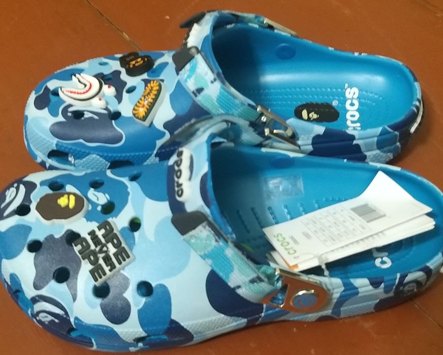 Крокси Crocs Classic Clog a Bathing Ape (BAPE) ABC Camo Blue