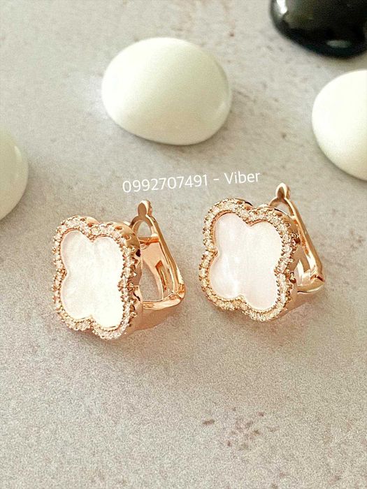 Позолоченные Серьги Клевер (Разные Модели), Конюшина.Позолота. Сережки