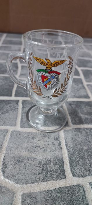 Caneca / Copo de Vidro com Pé Benfica – Produto Oficial Vintage (2003)