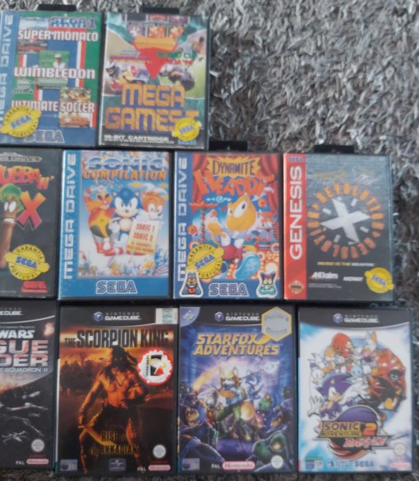 Mega drive e game cube vários jogos.