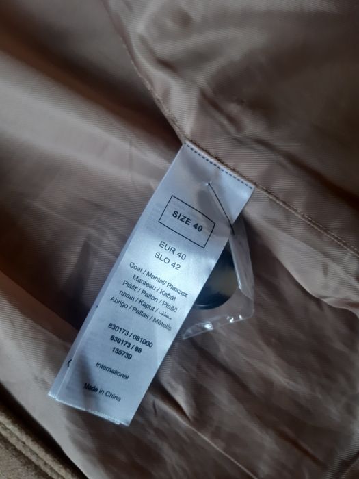 Wełniany płaszcz orsay 40 karmelowy