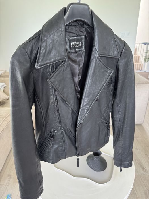 Kurtka skórzana skóra naturalna XS 34 biker ramoneska