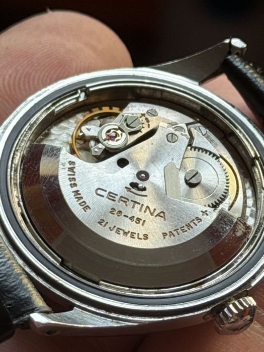Certina Automatic Calendar, duzy 37/45mm, w stali, lata 50te, piękny stan, sprawny