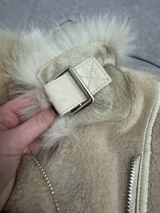 Пальто з натуральним хутром, вживане, розмір 44