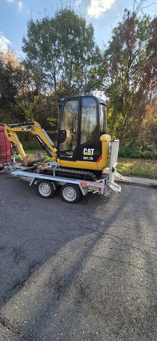 Wynajem minikoparka z przyczepą, młot, wiertnica