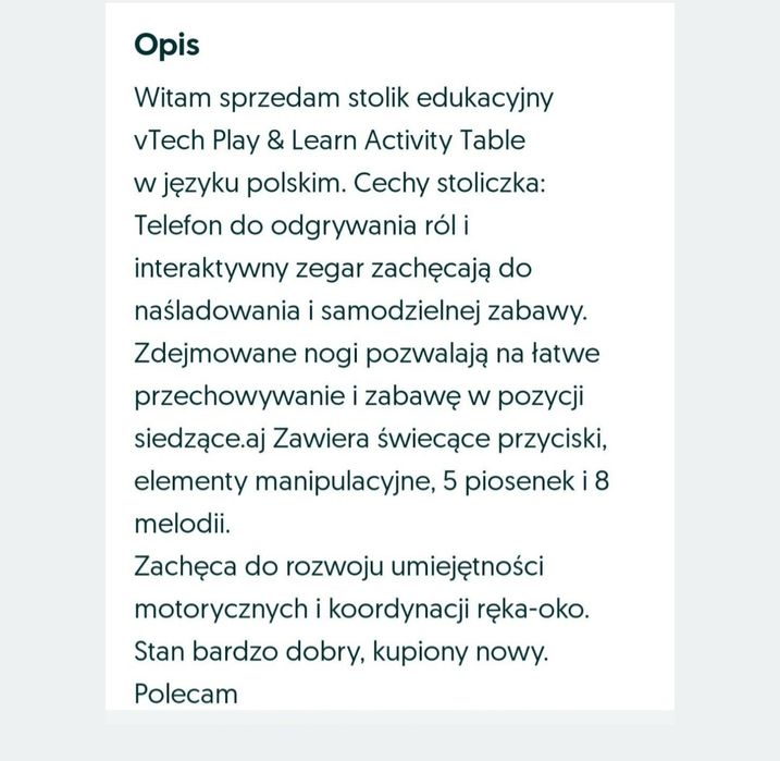 Stolik edukacyjny grający zabawka edukacyjna