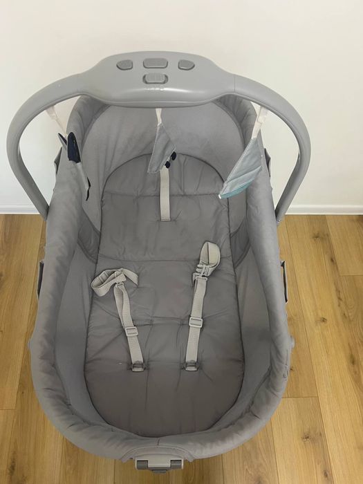 Кроватка-стульчик Chicco Baby Hug Pro 5 в 1 для годування Сіра