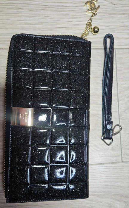 Клатч у стилі Chanel | чорний лак | вечірня сумка