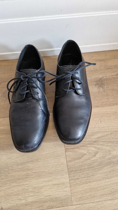 Butty chłopięce czarne skórzane eleganckie na komunię 33