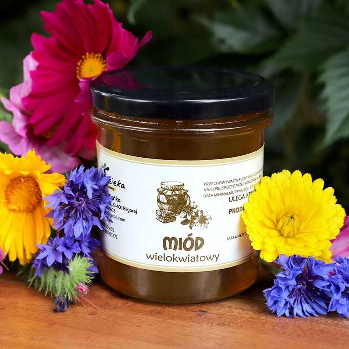 Miód Wielokwiatowy Leśny 1,2 kg 100% Naturalny z własnej pasieki Beemienko