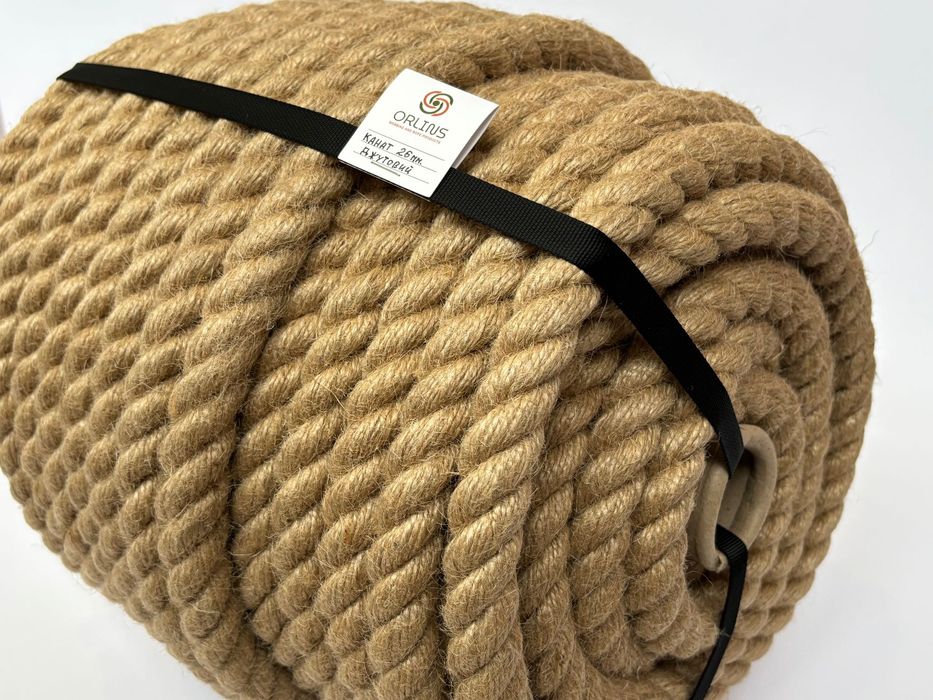 Канат джутовий та бавовняний (ХБ) від 6 мм до 50 мм. Канат ХБ, джут