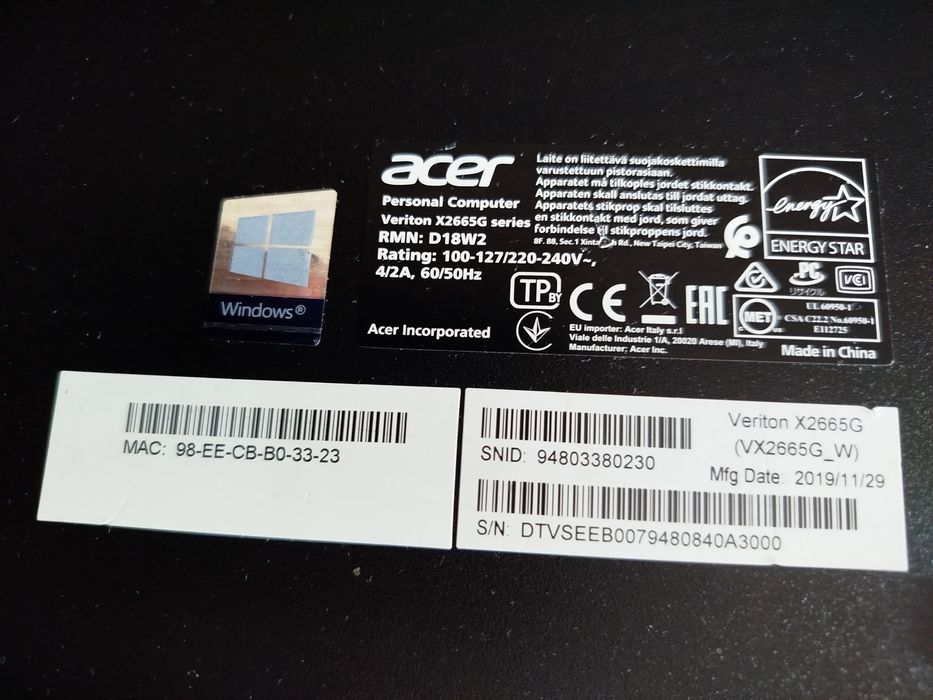 I5 9400 RAM 16gb nvm2 256gb Gravador DVD