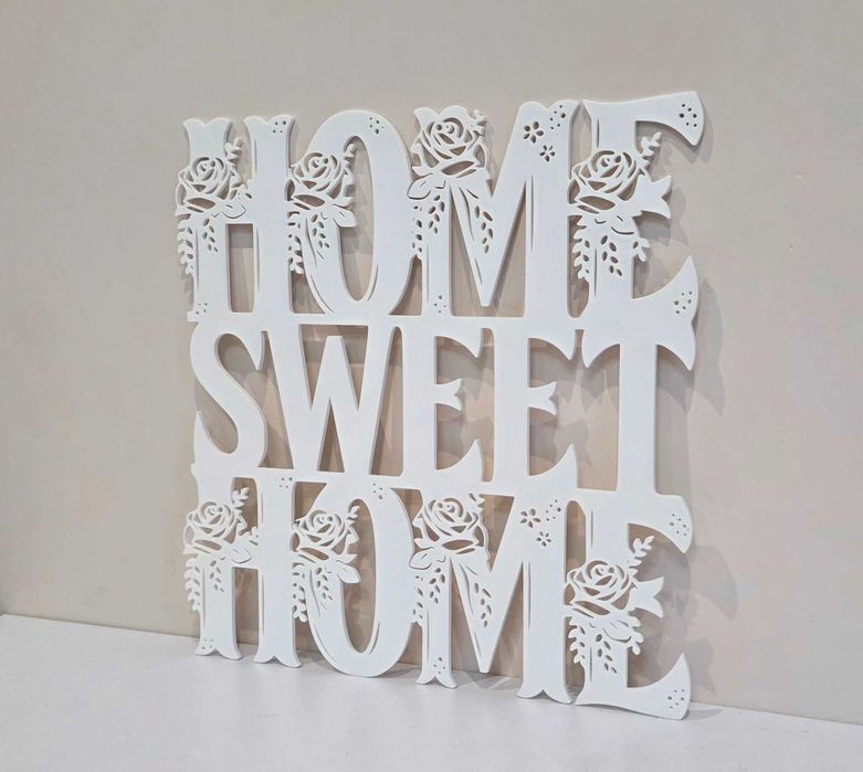 Dekoracja ścienna „HOME SWEET HOME” –  ażurowa ozdoba – różne kolory