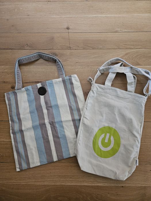 Dwie praktyczne torby eco len & canvas w zestawie