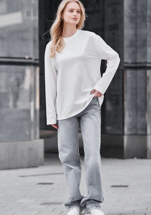 лонгслів білий оверсайз