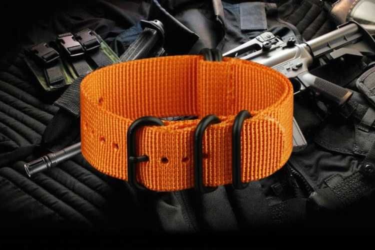 Pasek NATO strong 22mm do zegarka czarne klamry PVD premium INFANTRY