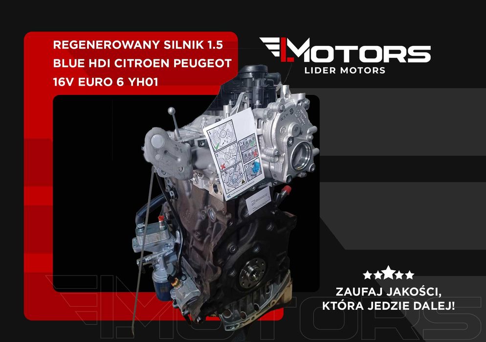 Regenerowany silnik 1.5 BLUE HDI CITROEN PEUGEOT 16V EURO 6 YH01
