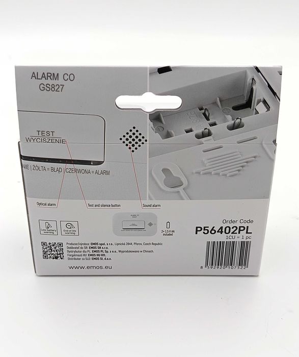 Detektor czujnik tlenku węgla (CO) GS827 – LCD – Alarm dźwiękowy