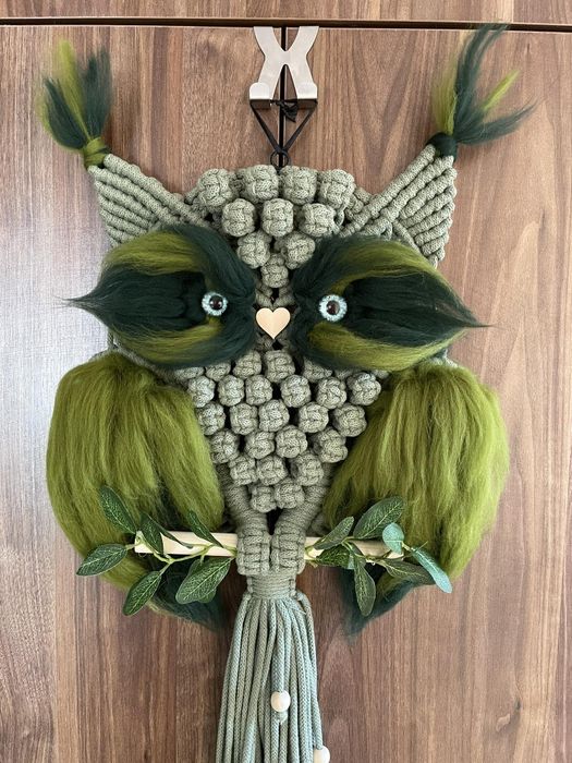 Sowa HandMade na obręczy 25cm