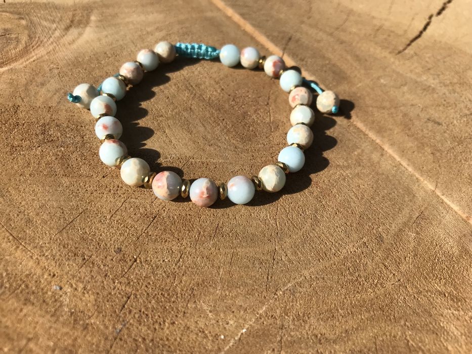 Bransoletka damska z naturalnego kamienia JASPIS CESARSKI