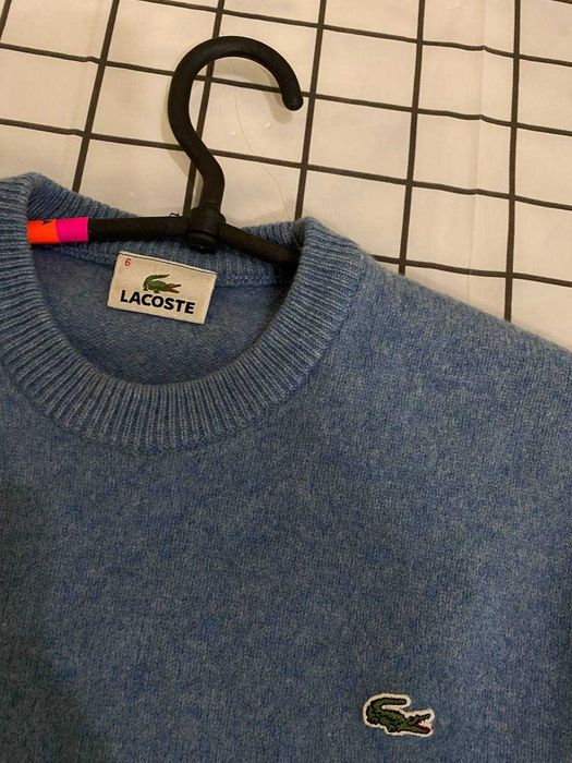 Lacoste шерстяной свитер голубой L оригинал