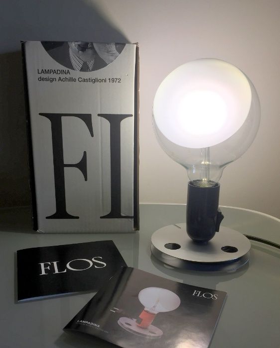 Candeeiro de mesa lampadina, preto de Achille Castiglioni 1972