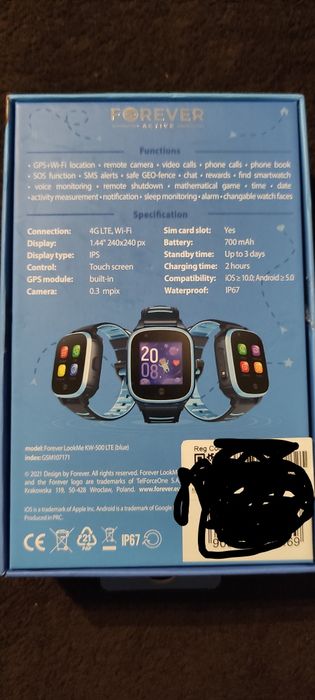 Smartwatch Forever Look Me KW-500 Niebieski