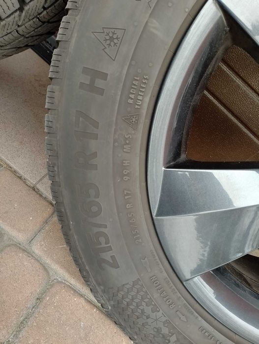 Koła Zimowe 17 Skoda Kodiaq VW Tiguan Tarraco Q3 Continental 8mm 2023r